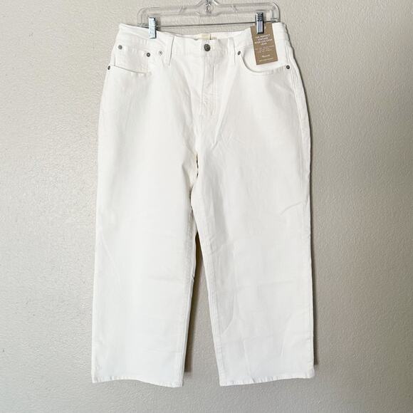 Madewell The Petite Perfect Vintage Wide-Leg Crop Jean White‎ Size 32P - Picture 2 of 7